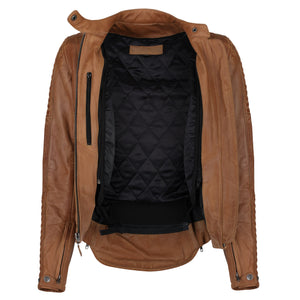 Valerie Camel Leather Jacket - MotoGirl Ltd