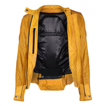 Load image into Gallery viewer, Valerie Yellow Leather Jacket - MotoGirl Ltd
