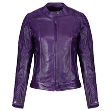 Load image into Gallery viewer, Valerie Purple Leather Jacket - MotoGirl Ltd
