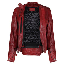 Load image into Gallery viewer, Valerie Red Leather Jacket - MotoGirl Ltd

